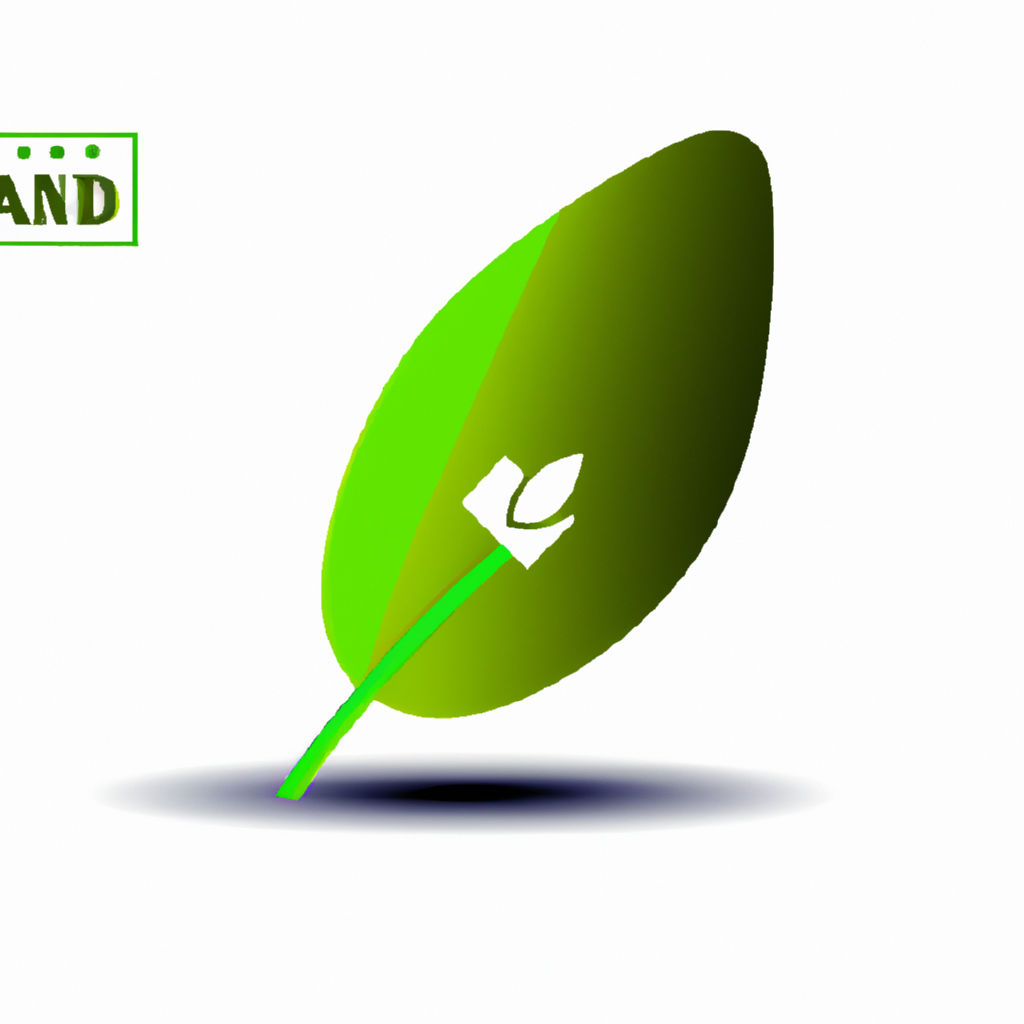 Ferns forming a minimalist green gradient leaf emblem, symbolizing growth and calm